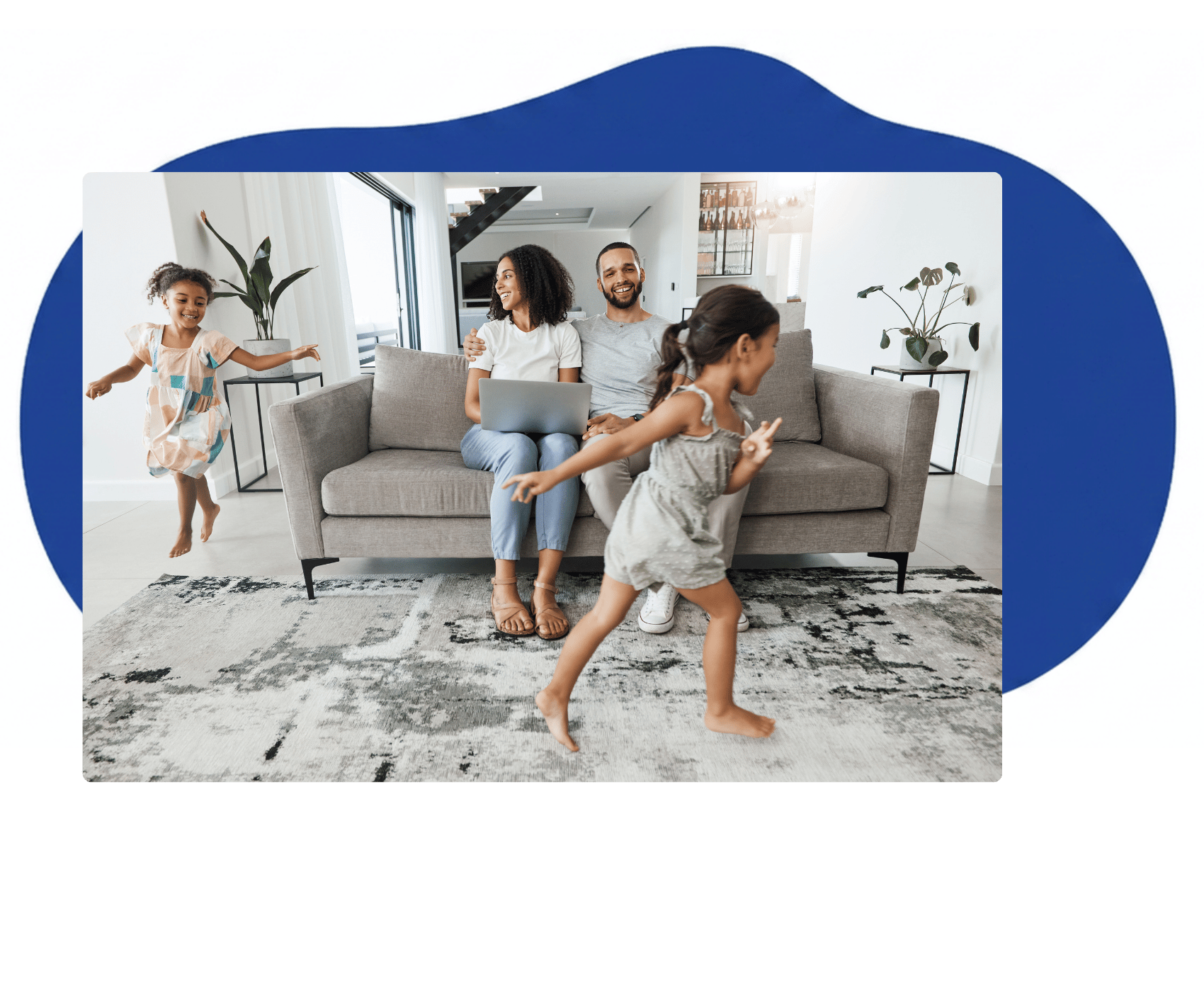 Family in living room